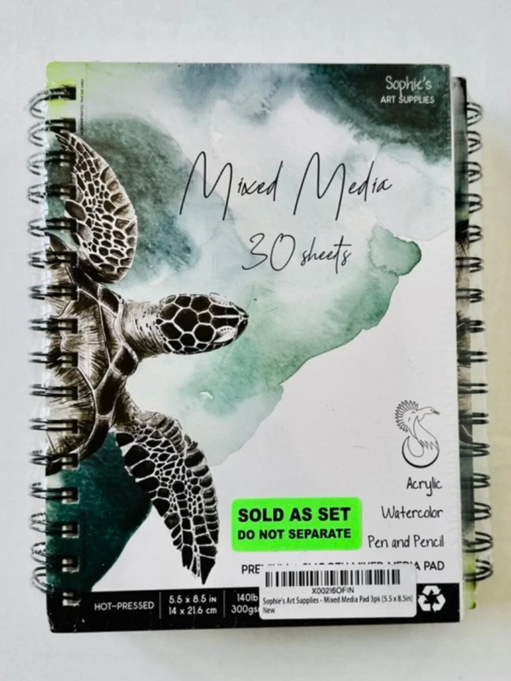 Sophie's Art Supplies 3-Pack Mixed Media 30-Sheet Pads 5.5x8.5